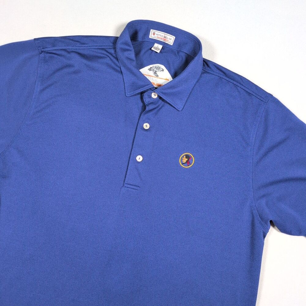 Peter Millar Summer Comfort Seminole Golf Club Mens Large Blue Polo Logo